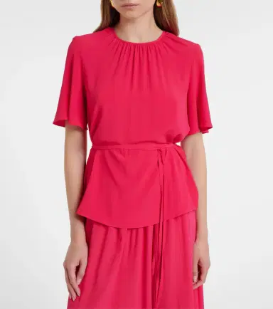 Joseph Libby belted crêpe blouse | Thumbnail 3 Joseph Libby belted crêpe blouse | Thumbnail 3