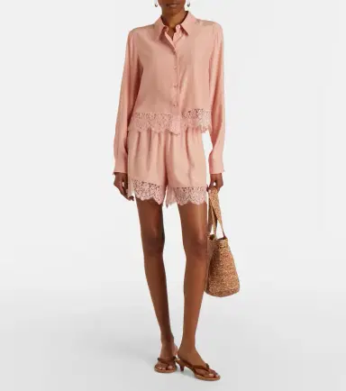 Stella McCartney Floral lace-trimmed silk shirt | Thumbnail 2 Stella McCartney Floral lace-trimmed silk shirt | Thumbnail 2