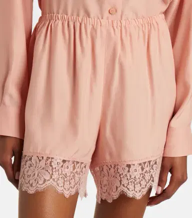 Stella McCartney Lace-trimmed silk shorts | Thumbnail 2 Stella McCartney Lace-trimmed silk shorts | Thumbnail 2