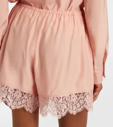 Stella McCartney Lace-trimmed silk shorts | Thumbnail 3 Stella McCartney Lace-trimmed silk shorts | Thumbnail 3