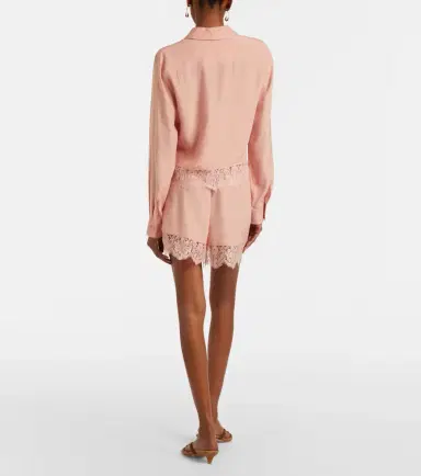 Stella McCartney Lace-trimmed silk shorts | Thumbnail 5 Stella McCartney Lace-trimmed silk shorts | Thumbnail 5
