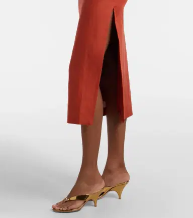 SIR. Draped linen midi dress | Thumbnail 3 SIR. Draped linen midi dress | Thumbnail 3