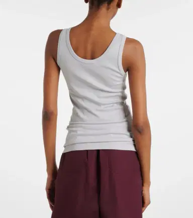 Prada Ribbed-knit cotton tank top | Thumbnail 3 Prada Ribbed-knit cotton tank top | Thumbnail 3