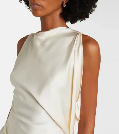Victoria Beckham Kyra draped midi dress | Thumbnail 3 Victoria Beckham Kyra draped midi dress | Thumbnail 3