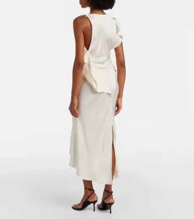 Victoria Beckham Kyra draped midi dress | Thumbnail 4 Victoria Beckham Kyra draped midi dress | Thumbnail 4