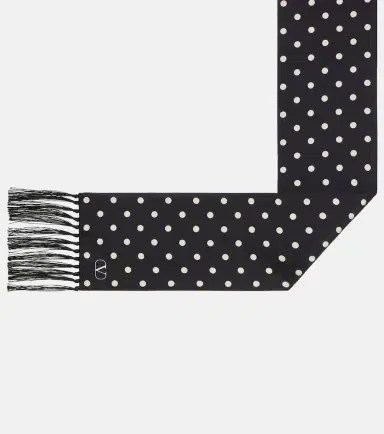 Valentino Fringed polka-dot silk scarf | Thumbnail 3 Valentino Fringed polka-dot silk scarf | Thumbnail 3