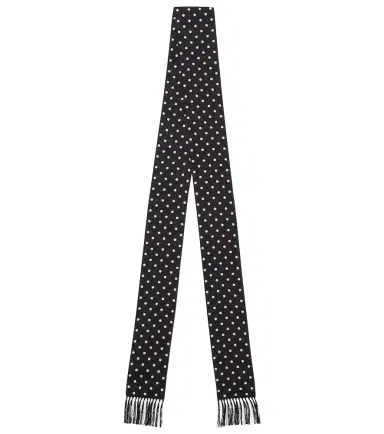Valentino Fringed polka-dot silk scarf | Thumbnail 1 Valentino Fringed polka-dot silk scarf | Thumbnail 1