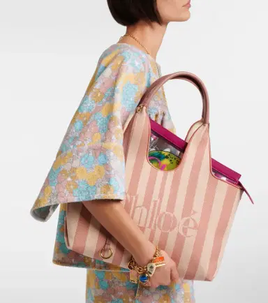 Chloé Chloé Chloé Stripy Large logo canvas tote bag | Thumbnail 5 Chloé Chloé Chloé Stripy Large logo canvas tote bag | Thumbnail 5