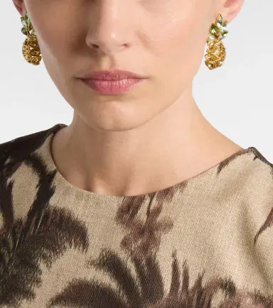 Oscar de la Renta Pineapple embellished earrings | Thumbnail 5 Oscar de la Renta Pineapple embellished earrings | Thumbnail 5