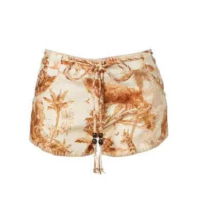 Zimmermann Indra beaded printed linen shorts | Thumbnail 1 Zimmermann Indra beaded printed linen shorts | Thumbnail 1