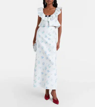 SHUSHU/TONG Floral cotton and silk slip skirt | Thumbnail 4 SHUSHU/TONG Floral cotton and silk slip skirt | Thumbnail 4