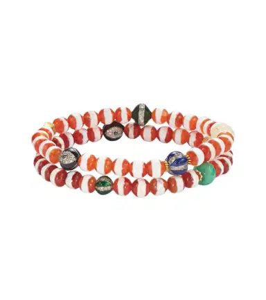 Ileana Makri Set of 2 18kt gold and sterling silver beaded bracelets with gemstones | Thumbnail 1 Ileana Makri Set of 2 18kt gold and sterling silver beaded bracelets with gemstones | Thumbnail 1