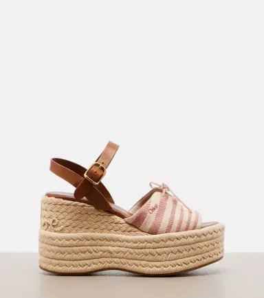 Chloé Chloé Striped canvas espadrille wedge sandals | Thumbnail 3 Chloé Chloé Striped canvas espadrille wedge sandals | Thumbnail 3