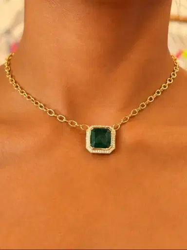 Wish Fine Jewelry 0.49ct Diamond Emerald 14K Gold Bezel Pendant | Thumbnail 2 Wish Fine Jewelry 0.49ct Diamond Emerald 14K Gold Bezel Pendant | Thumbnail 2
