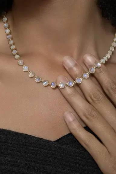 IRENE NEUWIRTH JEWELRY Rainbow Moonstone Classic Link Necklace | Thumbnail 3 IRENE NEUWIRTH JEWELRY Rainbow Moonstone Classic Link Necklace | Thumbnail 3