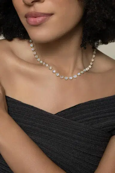 IRENE NEUWIRTH JEWELRY Rainbow Moonstone Classic Link Necklace | Thumbnail 4 IRENE NEUWIRTH JEWELRY Rainbow Moonstone Classic Link Necklace | Thumbnail 4