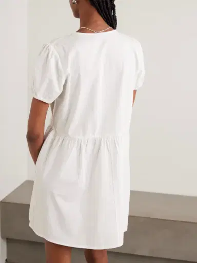 Deiji Studios Pintucked Tie-detailed Organic Cotton Mini Dress | Thumbnail 3 Deiji Studios Pintucked Tie-detailed Organic Cotton Mini Dress | Thumbnail 3