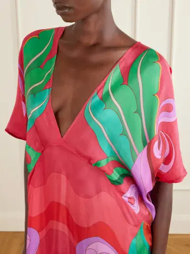 Farm Rio Printed Satin Coverup | Thumbnail 4 Farm Rio Printed Satin Coverup | Thumbnail 4