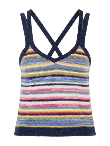 Suzie Kondi Toula Striped Cashmere Tank Top | Thumbnail 1 Suzie Kondi Toula Striped Cashmere Tank Top | Thumbnail 1