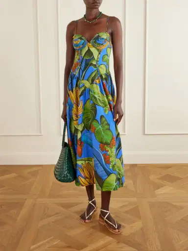 Farm Rio Banana Grapes Printed Linen-blend Midi Dress | Thumbnail 2 Farm Rio Banana Grapes Printed Linen-blend Midi Dress | Thumbnail 2