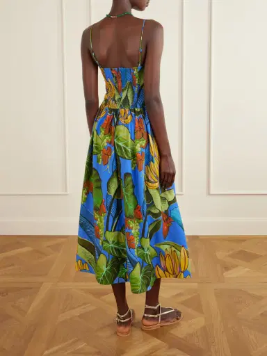 Farm Rio Banana Grapes Printed Linen-blend Midi Dress | Thumbnail 3 Farm Rio Banana Grapes Printed Linen-blend Midi Dress | Thumbnail 3