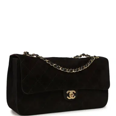 Chanel Chanel Maxi "Souplissimo" Small Flap Bag Black Suede Gold Hardware | Thumbnail 2 Chanel Chanel Maxi "Souplissimo" Small Flap Bag Black Suede Gold Hardware | Thumbnail 2