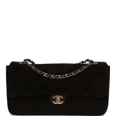 Chanel Chanel Maxi "Souplissimo" Small Flap Bag Black Suede Gold Hardware | Thumbnail 1 Chanel Chanel Maxi "Souplissimo" Small Flap Bag Black Suede Gold Hardware | Thumbnail 1