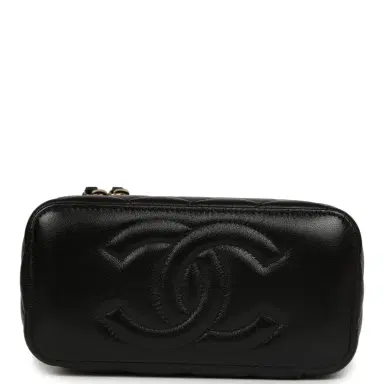 Chanel Chanel Small Pearl Crush Vanity Case Black Lambskin Brushed Gold Hardware | Thumbnail 6 Chanel Chanel Small Pearl Crush Vanity Case Black Lambskin Brushed Gold Hardware | Thumbnail 6