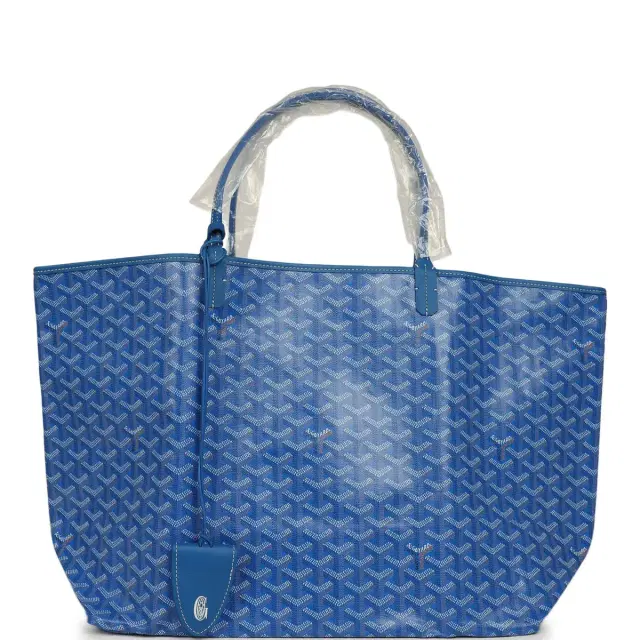 Goyard Goyardine Sky Blue Saint Louis GM Tote Bag Palladium Hardware Goyard Goyardine Sky Blue Saint Louis GM Tote Bag Palladium Hardware
