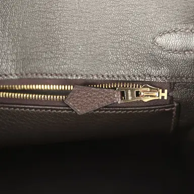 HERMÈS Hermes Birkin 25 Ebene Barenia Faubourg Gold Hardware | Thumbnail 9 HERMÈS Hermes Birkin 25 Ebene Barenia Faubourg Gold Hardware | Thumbnail 9