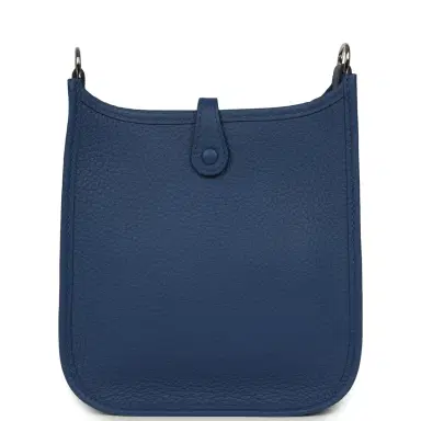 HERMÈS Hermes Evelyne TPM Bleu Tie Clemence Palladium Hardware | Thumbnail 4 HERMÈS Hermes Evelyne TPM Bleu Tie Clemence Palladium Hardware | Thumbnail 4