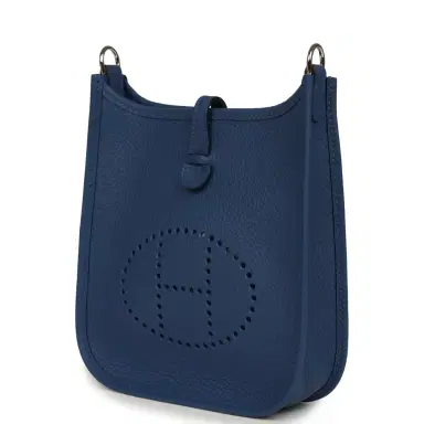 HERMÈS Hermes Evelyne TPM Bleu Tie Clemence Palladium Hardware | Thumbnail 5 HERMÈS Hermes Evelyne TPM Bleu Tie Clemence Palladium Hardware | Thumbnail 5