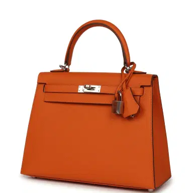 HERMÈS Hermes Kelly Sellier 25 Orange Epsom Palladium Hardware | Thumbnail 5 HERMÈS Hermes Kelly Sellier 25 Orange Epsom Palladium Hardware | Thumbnail 5