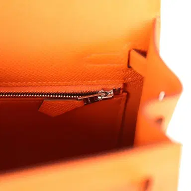 HERMÈS Hermes Kelly Sellier 25 Orange Epsom Palladium Hardware | Thumbnail 9 HERMÈS Hermes Kelly Sellier 25 Orange Epsom Palladium Hardware | Thumbnail 9