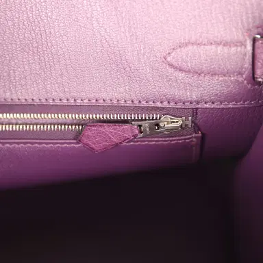 HERMÈS Pre-owned Hermes Birkin 30 Violet Ostrich Palladium Hardware | Thumbnail 9 HERMÈS Pre-owned Hermes Birkin 30 Violet Ostrich Palladium Hardware | Thumbnail 9