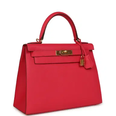 HERMÈS Pre-owned Hermes Kelly Sellier 28 Rose Extreme Epsom Gold Hardware | Thumbnail 2 HERMÈS Pre-owned Hermes Kelly Sellier 28 Rose Extreme Epsom Gold Hardware | Thumbnail 2