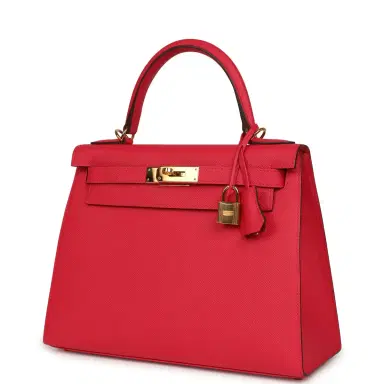 HERMÈS Pre-owned Hermes Kelly Sellier 28 Rose Extreme Epsom Gold Hardware | Thumbnail 5 HERMÈS Pre-owned Hermes Kelly Sellier 28 Rose Extreme Epsom Gold Hardware | Thumbnail 5