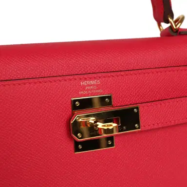 HERMÈS Pre-owned Hermes Kelly Sellier 28 Rose Extreme Epsom Gold Hardware | Thumbnail 7 HERMÈS Pre-owned Hermes Kelly Sellier 28 Rose Extreme Epsom Gold Hardware | Thumbnail 7