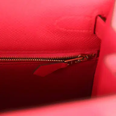 HERMÈS Pre-owned Hermes Kelly Sellier 28 Rose Extreme Epsom Gold Hardware | Thumbnail 9 HERMÈS Pre-owned Hermes Kelly Sellier 28 Rose Extreme Epsom Gold Hardware | Thumbnail 9