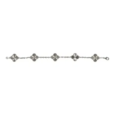 Van Cleef & Arpels Pre-owned Van Cleef & Arpels Vintage Alhambra 5 Motif Bracelet Guilloché 18K White Gold | Thumbnail 2 Van Cleef & Arpels Pre-owned Van Cleef & Arpels Vintage Alhambra 5 Motif Bracelet Guilloché 18K White Gold | Thumbnail 2