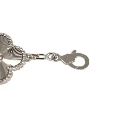 Van Cleef & Arpels Pre-owned Van Cleef & Arpels Vintage Alhambra 5 Motif Bracelet Guilloché 18K White Gold | Thumbnail 4 Van Cleef & Arpels Pre-owned Van Cleef & Arpels Vintage Alhambra 5 Motif Bracelet Guilloché 18K White Gold | Thumbnail 4