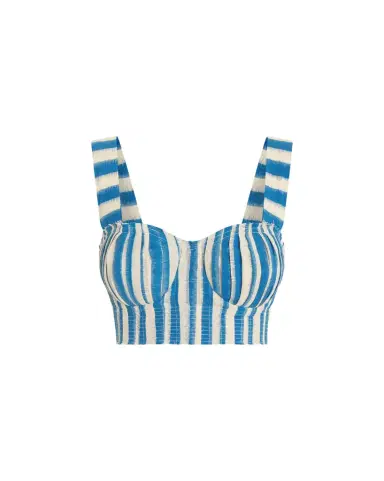 Emporio Sirenuse Dalia Top in Ikat Stripes | Thumbnail 1 Emporio Sirenuse Dalia Top in Ikat Stripes | Thumbnail 1