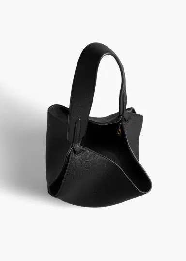 Khaite Mini Lotus Tote In Black Pebbled Leather | Thumbnail 3 Khaite Mini Lotus Tote In Black Pebbled Leather | Thumbnail 3