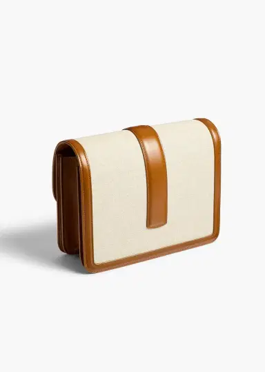 Khaite Blake Crossbody Bag In Dark Honey Leather With Natural Canvas | Thumbnail 2 Khaite Blake Crossbody Bag In Dark Honey Leather With Natural Canvas | Thumbnail 2