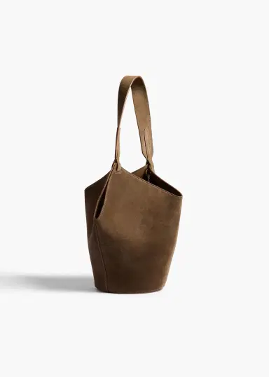 Khaite Mini Lotus Tote In Cedar Suede | Thumbnail 2 Khaite Mini Lotus Tote In Cedar Suede | Thumbnail 2