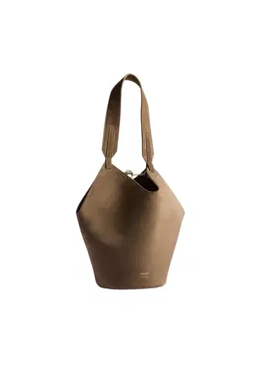 Khaite Mini Lotus Tote In Cedar Suede | Thumbnail 1 Khaite Mini Lotus Tote In Cedar Suede | Thumbnail 1