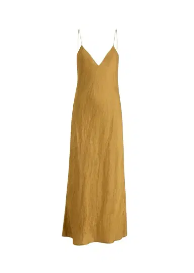 Khaite Taja Dress In Golden Ochre | Thumbnail 1 Khaite Taja Dress In Golden Ochre | Thumbnail 1