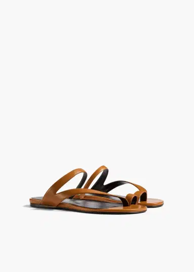 Khaite Aimee Flat Sandal In Cuoio Leather | Thumbnail 2 Khaite Aimee Flat Sandal In Cuoio Leather | Thumbnail 2