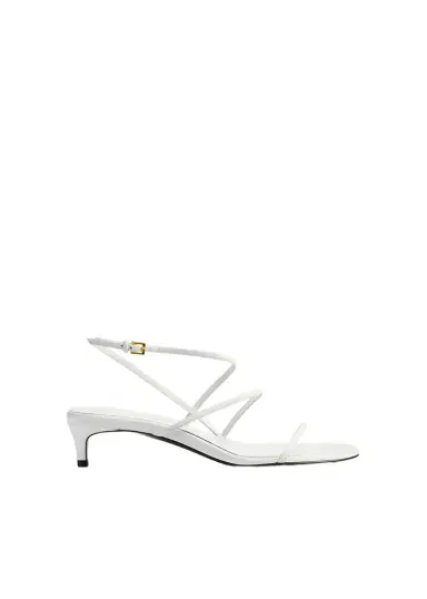 Khaite Loop Kitten Heel Sandal In Chalk Leather | Thumbnail 1 Khaite Loop Kitten Heel Sandal In Chalk Leather | Thumbnail 1
