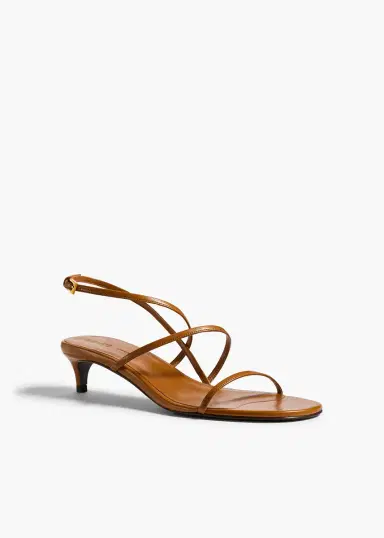 Khaite Loop Kitten Heel Sandal In Cuoio Leather | Thumbnail 2 Khaite Loop Kitten Heel Sandal In Cuoio Leather | Thumbnail 2